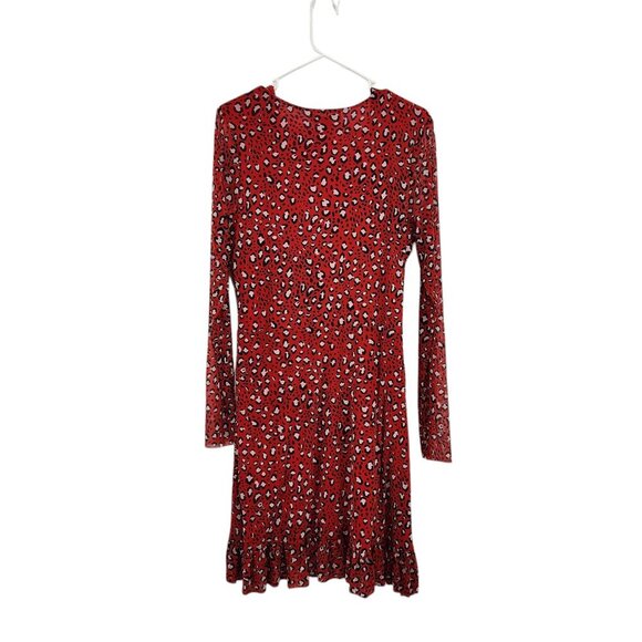 Sanctuary Women's Red Emma Cheetah Print Wrap Around Dress Sz XL - Picture 8 of 10